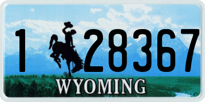 WY license plate 128367