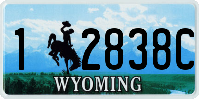 WY license plate 12838C