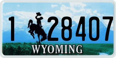 WY license plate 128407