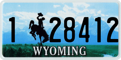 WY license plate 128412