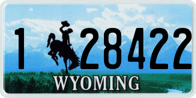 WY license plate 128422