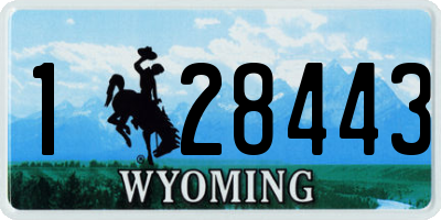 WY license plate 128443