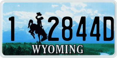 WY license plate 12844D