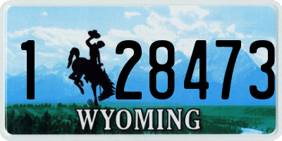 WY license plate 128473
