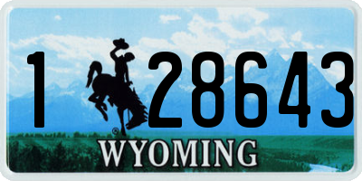 WY license plate 128643