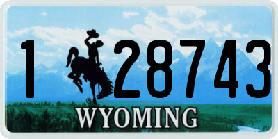 WY license plate 128743