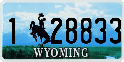 WY license plate 128833