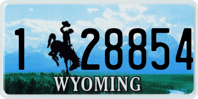 WY license plate 128854