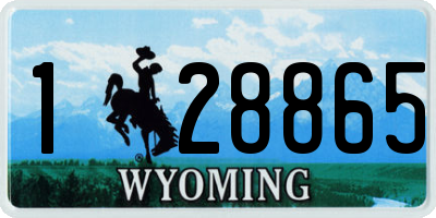 WY license plate 128865