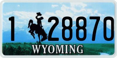 WY license plate 128870