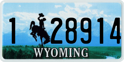 WY license plate 128914