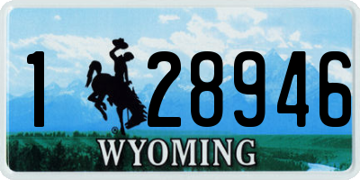 WY license plate 128946