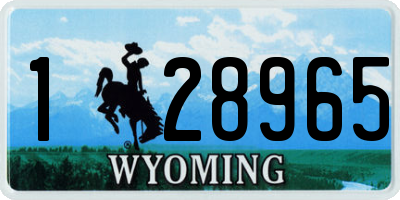 WY license plate 128965