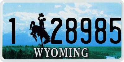 WY license plate 128985