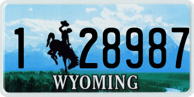 WY license plate 128987