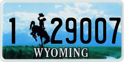 WY license plate 129007
