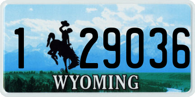 WY license plate 129036