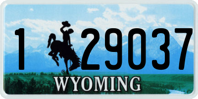 WY license plate 129037