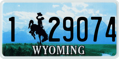 WY license plate 129074