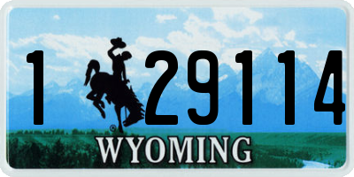 WY license plate 129114