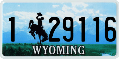 WY license plate 129116