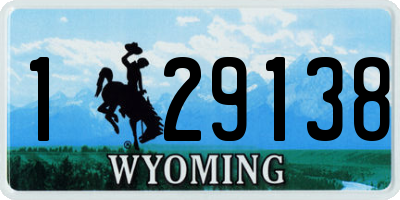 WY license plate 129138