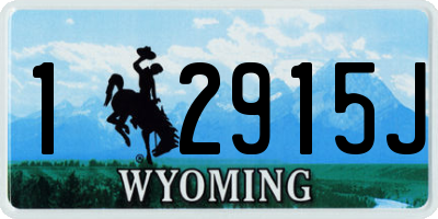 WY license plate 12915J