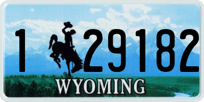 WY license plate 129182