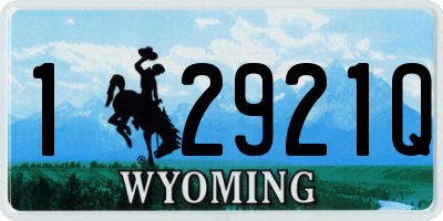 WY license plate 12921Q