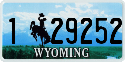 WY license plate 129252