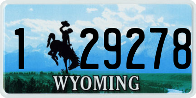 WY license plate 129278