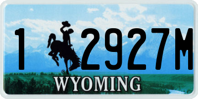 WY license plate 12927M