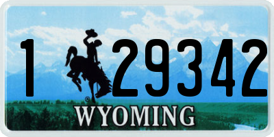WY license plate 129342