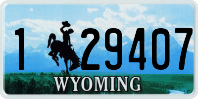 WY license plate 129407