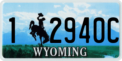 WY license plate 12940C