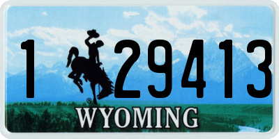 WY license plate 129413
