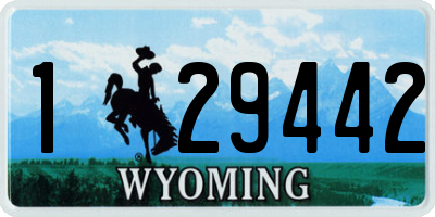 WY license plate 129442