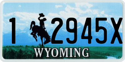 WY license plate 12945X
