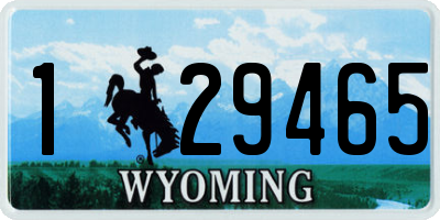 WY license plate 129465