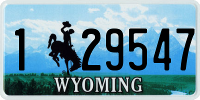 WY license plate 129547