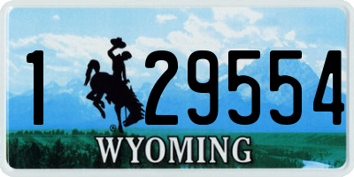 WY license plate 129554