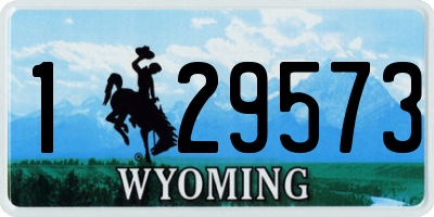 WY license plate 129573