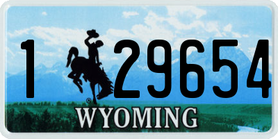 WY license plate 129654