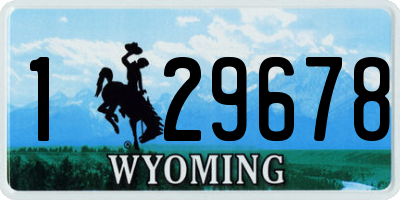 WY license plate 129678