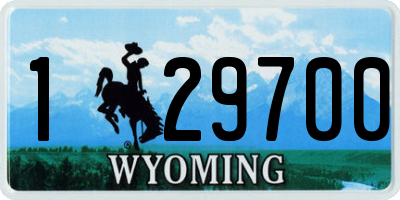 WY license plate 129700