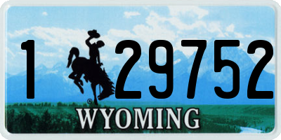 WY license plate 129752