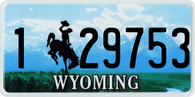 WY license plate 129753