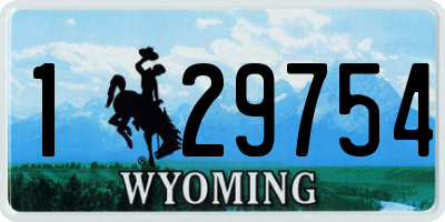WY license plate 129754