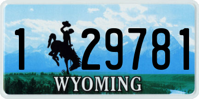 WY license plate 129781