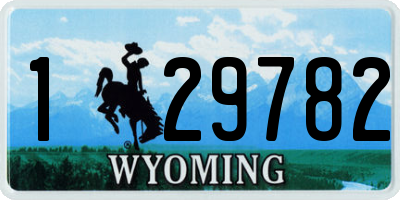WY license plate 129782